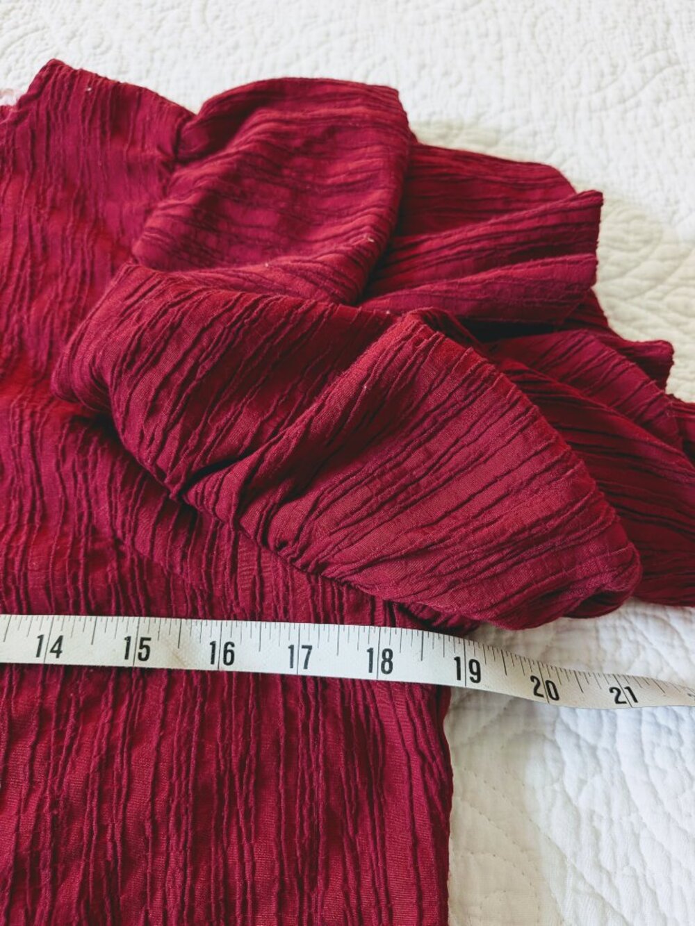 THML Puff Short Sleeve Blouse Garnet Size Small - Picture 6 of 9